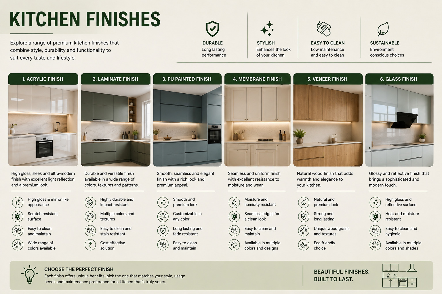 Premium Modular Kitchen Finishes