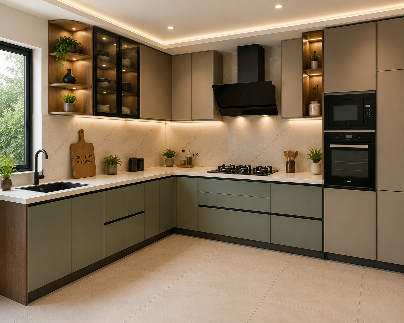 L Shape Modular Kitchen